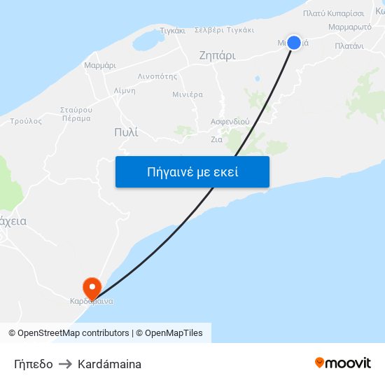 Γήπεδο to Kardámaina map