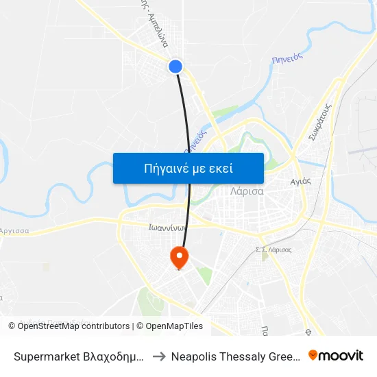 Supermarket Βλαχοδημος to Neapolis Thessaly Greece map