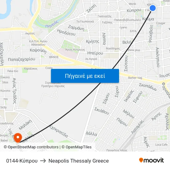 0144-Κύπρου to Neapolis Thessaly Greece map