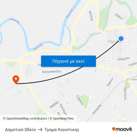 Δημοτικό Ωδείο to Τμημα Λογιστικης map