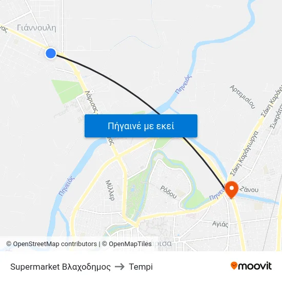 Supermarket Βλαχοδημος to Tempi map