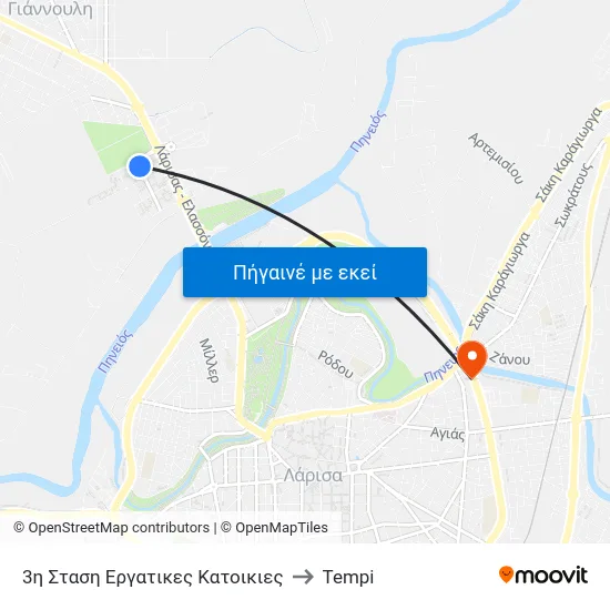 3η Σταση Εργατικες Κατοικιες to Tempi map