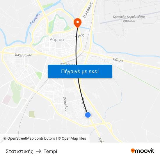 Στατιστικής to Tempi map