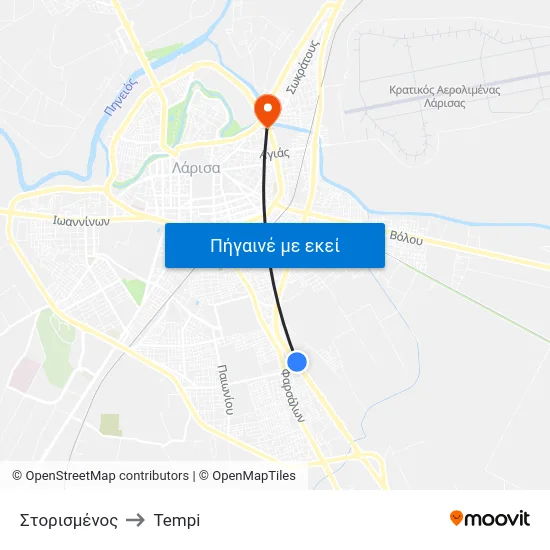 Στορισμένος to Tempi map