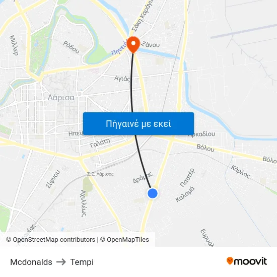 Mcdonalds to Tempi map