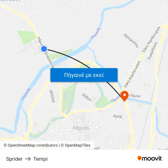 Sprider to Tempi map