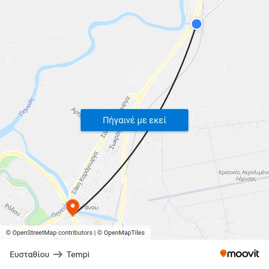 Ευσταθίου to Tempi map