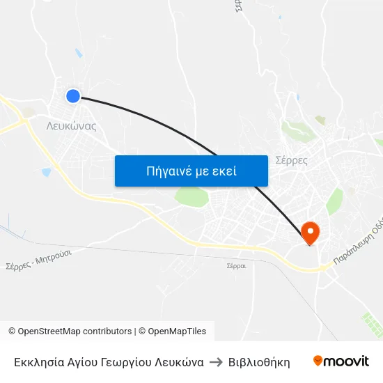 Εκκλησία Αγίου Γεωργίου Λευκώνα to Βιβλιοθήκη map