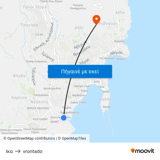 Ικα to vrontado map