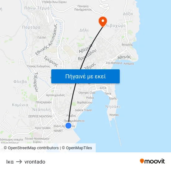 Ικα to vrontado map