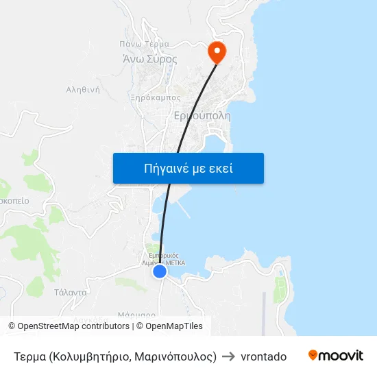 Τερμα (Κολυμβητήριο, Μαρινόπουλος) to vrontado map