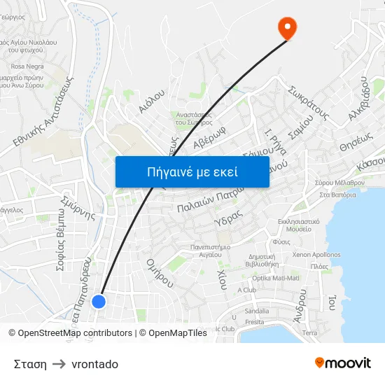 Σταση to vrontado map