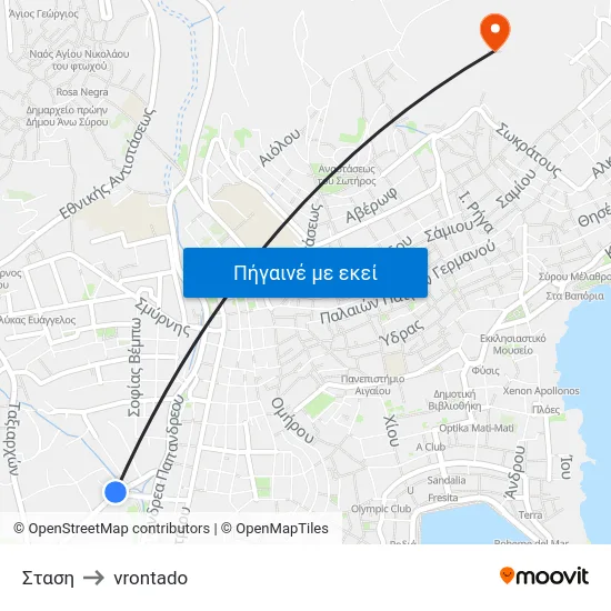 Σταση to vrontado map