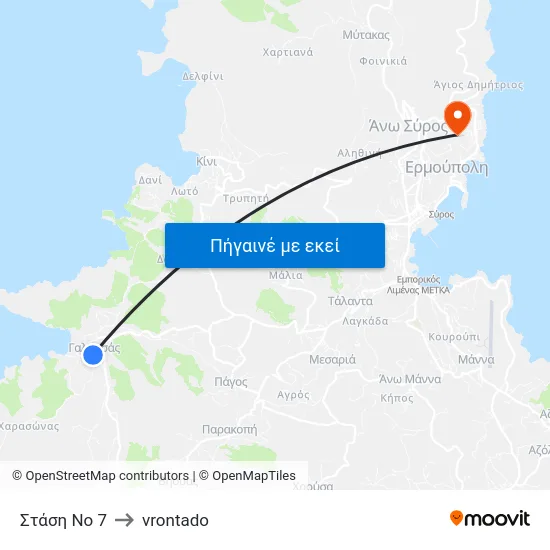 Στάση Νο 7 to vrontado map