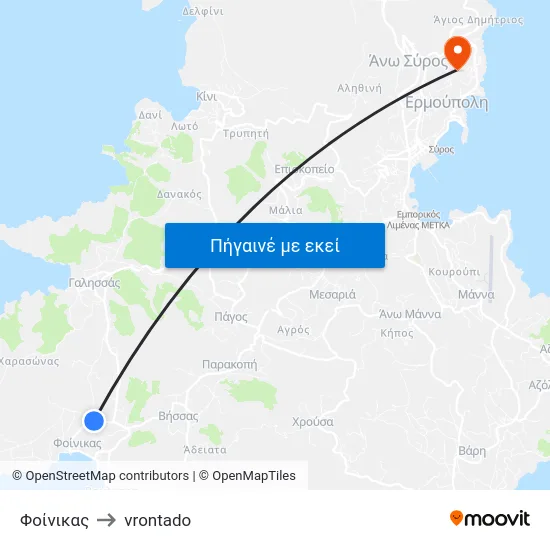 Φοίνικας to vrontado map