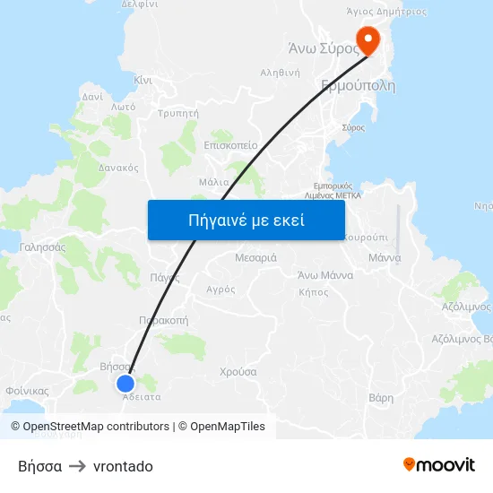Βήσσα to vrontado map