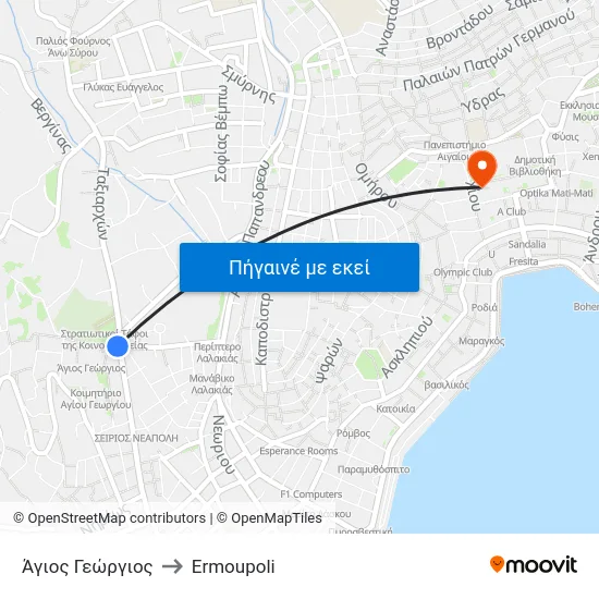 Άγιος Γεώργιος to Ermoupoli map