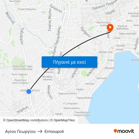 Αγίου Γεωργίου to Ermoupoli map