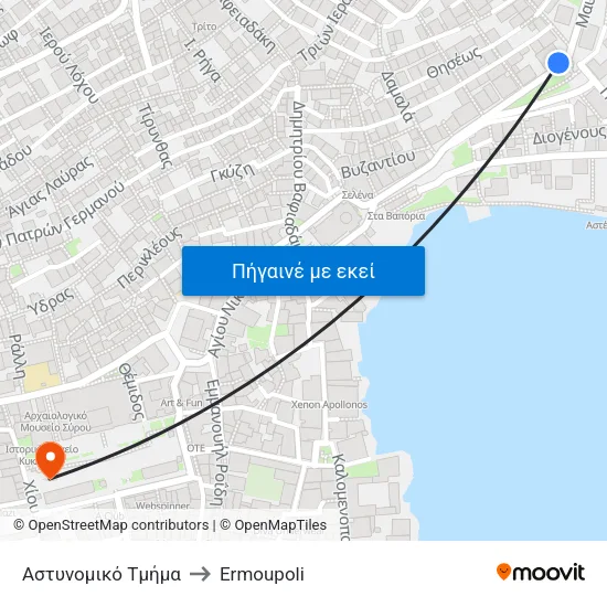 Αστυνομικό Τμήμα to Ermoupoli map