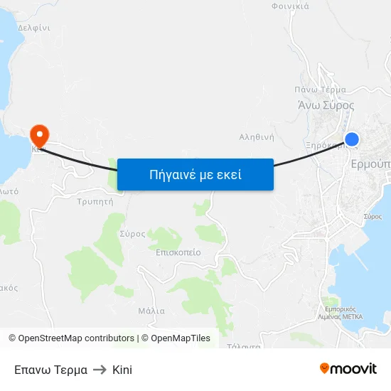 Επανω Τερμα to Kini map