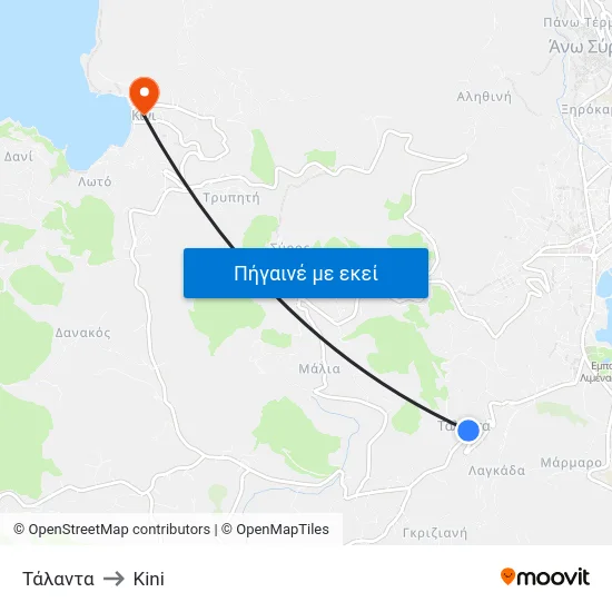 Τάλαντα to Kini map