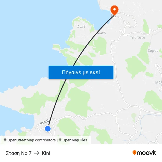 Στάση Νο 7 to Kini map