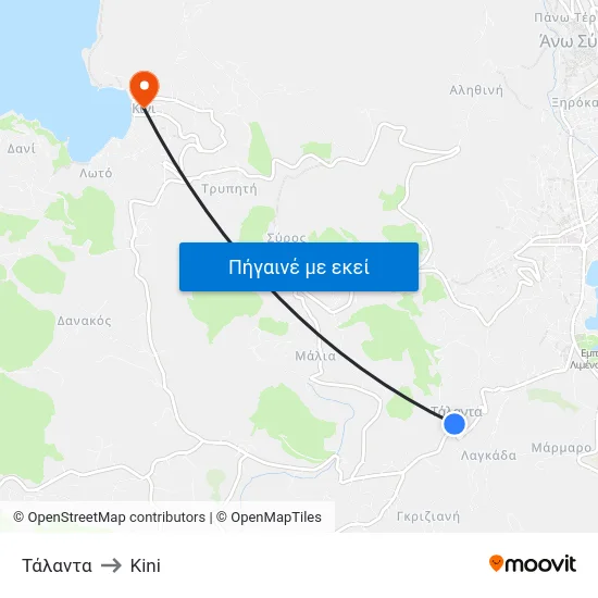 Τάλαντα to Kini map