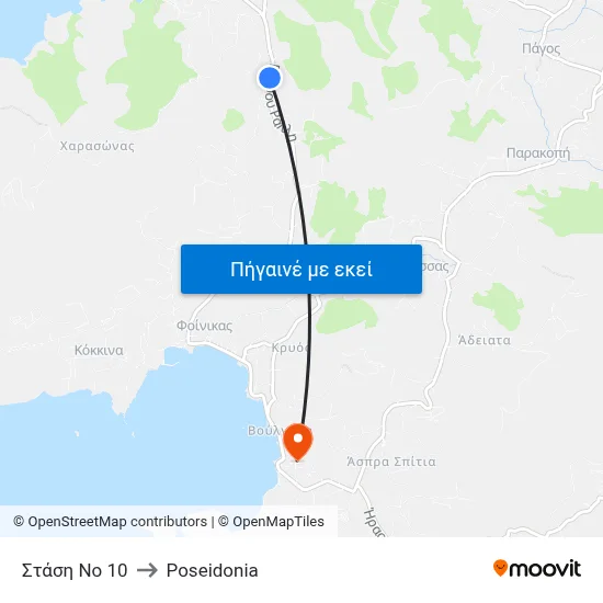 Στάση Νο 10 to Poseidonia map
