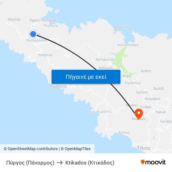 Πύργος (Πάνορμος) to Ktikados (Κτικάδος) map