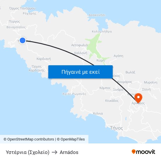 Υστέρνια (Σχολείο) to Arnádos map