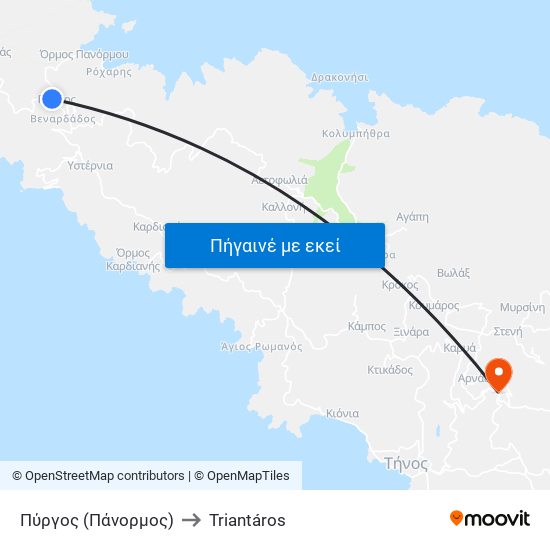 Πύργος (Πάνορμος) to Triantáros map