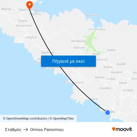 Σταθμός to Ormos Panormou map