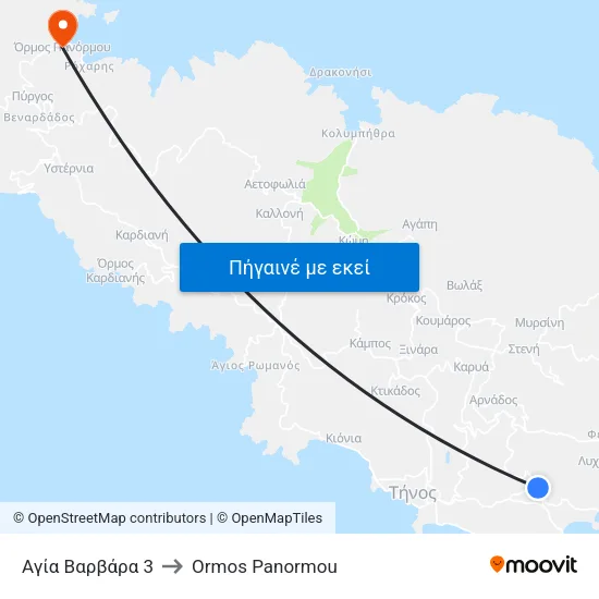 Αγία Βαρβάρα 3 to Ormos Panormou map