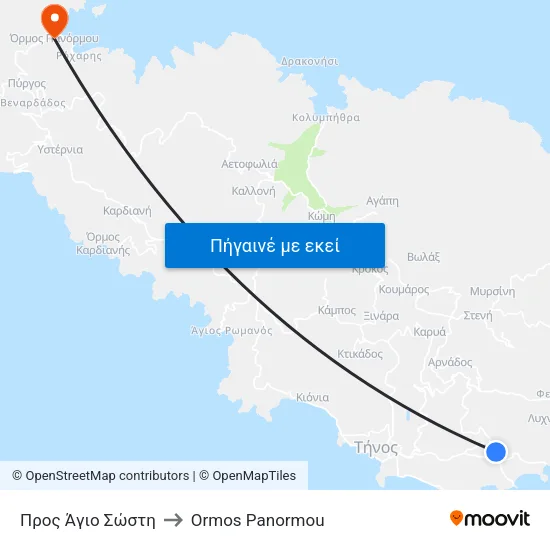 Προς Άγιο Σώστη to Ormos Panormou map