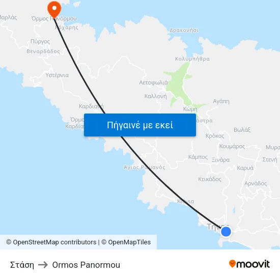 Στάση to Ormos Panormou map
