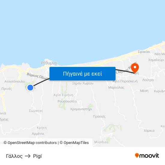 Γάλλος to Pigí map