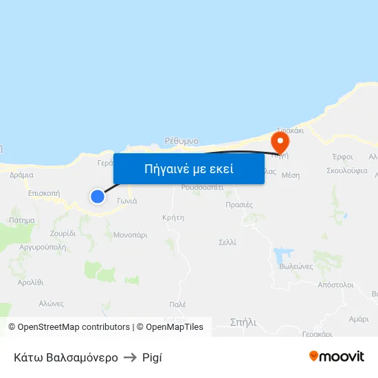 Κάτω Βαλσαμόνερο to Pigí map