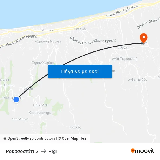 Ρουσσοσπίτι 2 to Pigí map