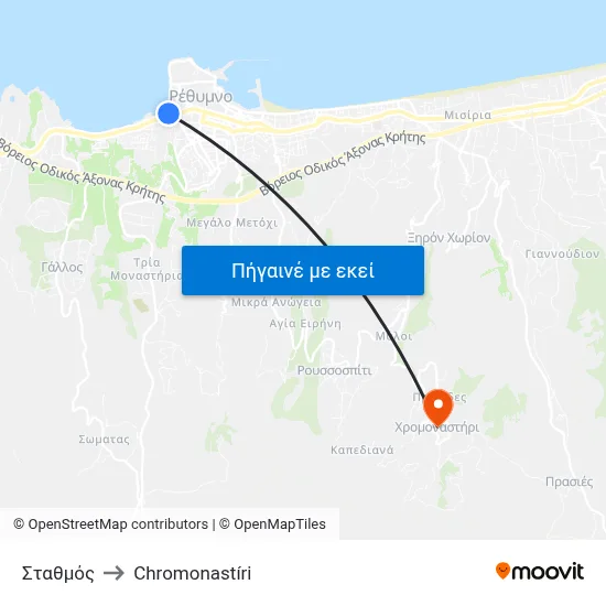 Σταθμός to Chromonastíri map
