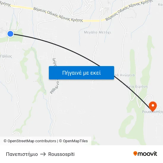 Πανεπιστήμιο to Roussospíti map