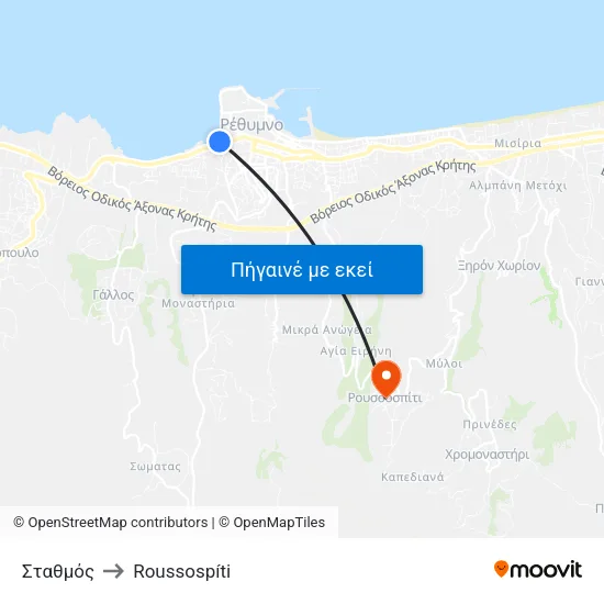 Σταθμός to Roussospíti map