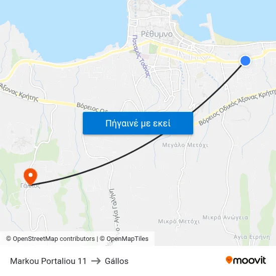 Markou Portaliou 11 to Gállos map