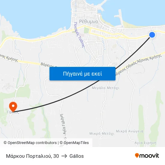 Μάρκου Πορτaλιού, 30 to Gállos map