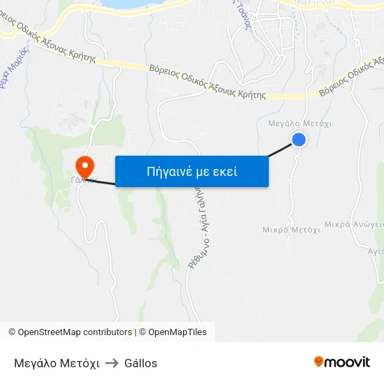 Μεγάλο Μετόχι to Gállos map