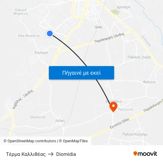 Τέρμα Καλλιθέας to Diomidia map