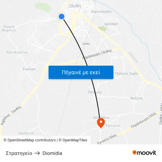 Στρατηγείο to Diomidia map