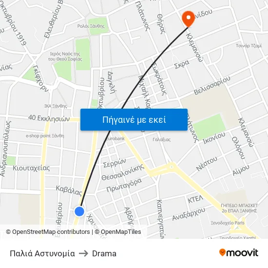 Παλιά Αστυνομία to Drama map