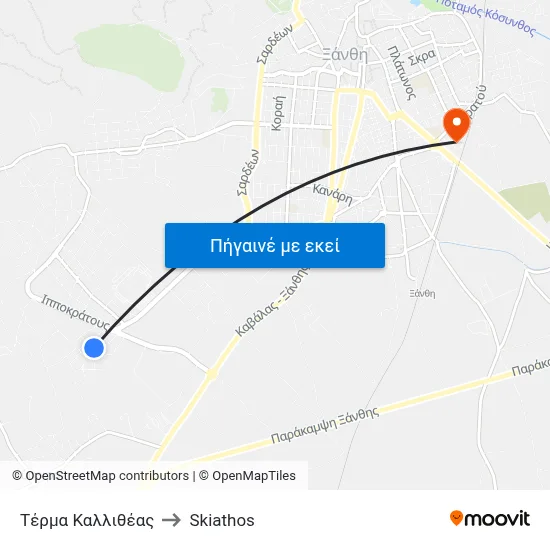 Τέρμα Καλλιθέας to Skiathos map