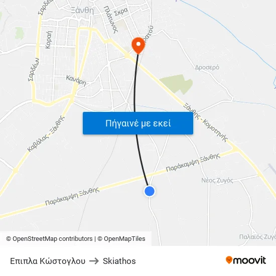 Έπιπλα Κώστογλου to Skiathos map