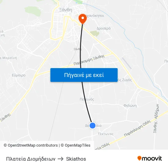 Πλατεία Διομήδειων to Skiathos map